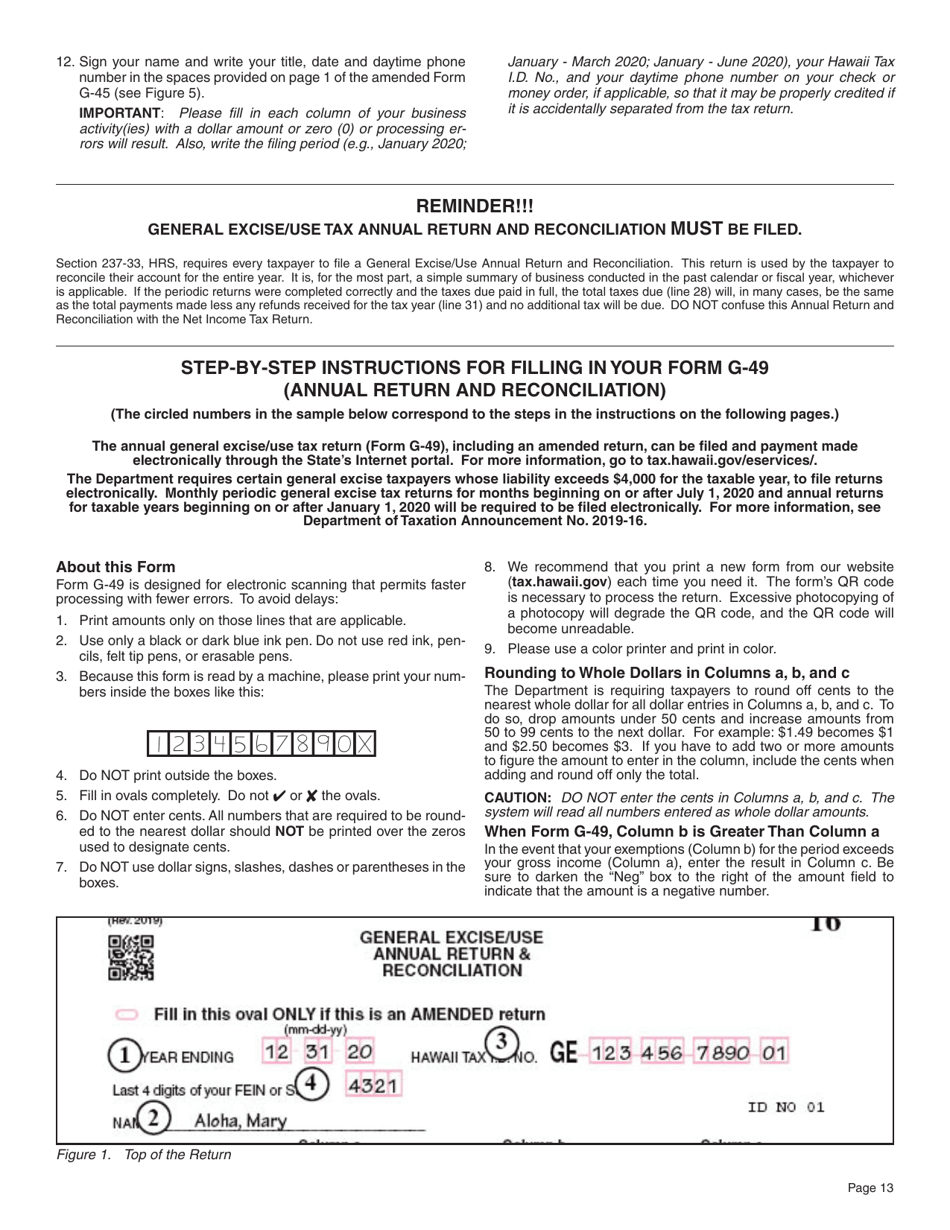 Instructions for Form G-45, G-49 - Hawaii, Page 13