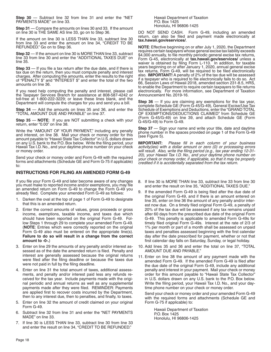 Instructions for Form G-45, G-49 - Hawaii, Page 18
