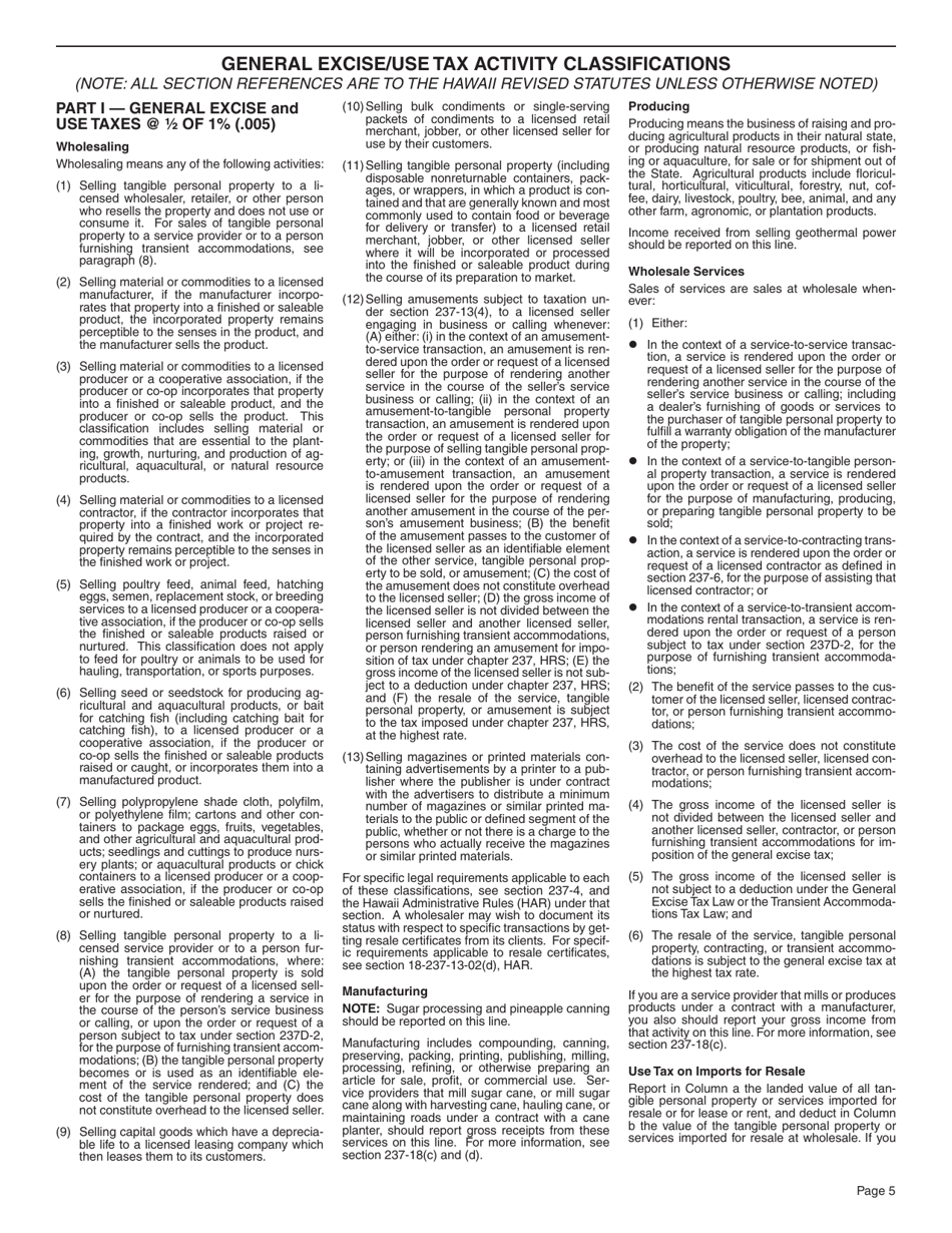 Instructions for Form G-45, G-49 - Hawaii, Page 5