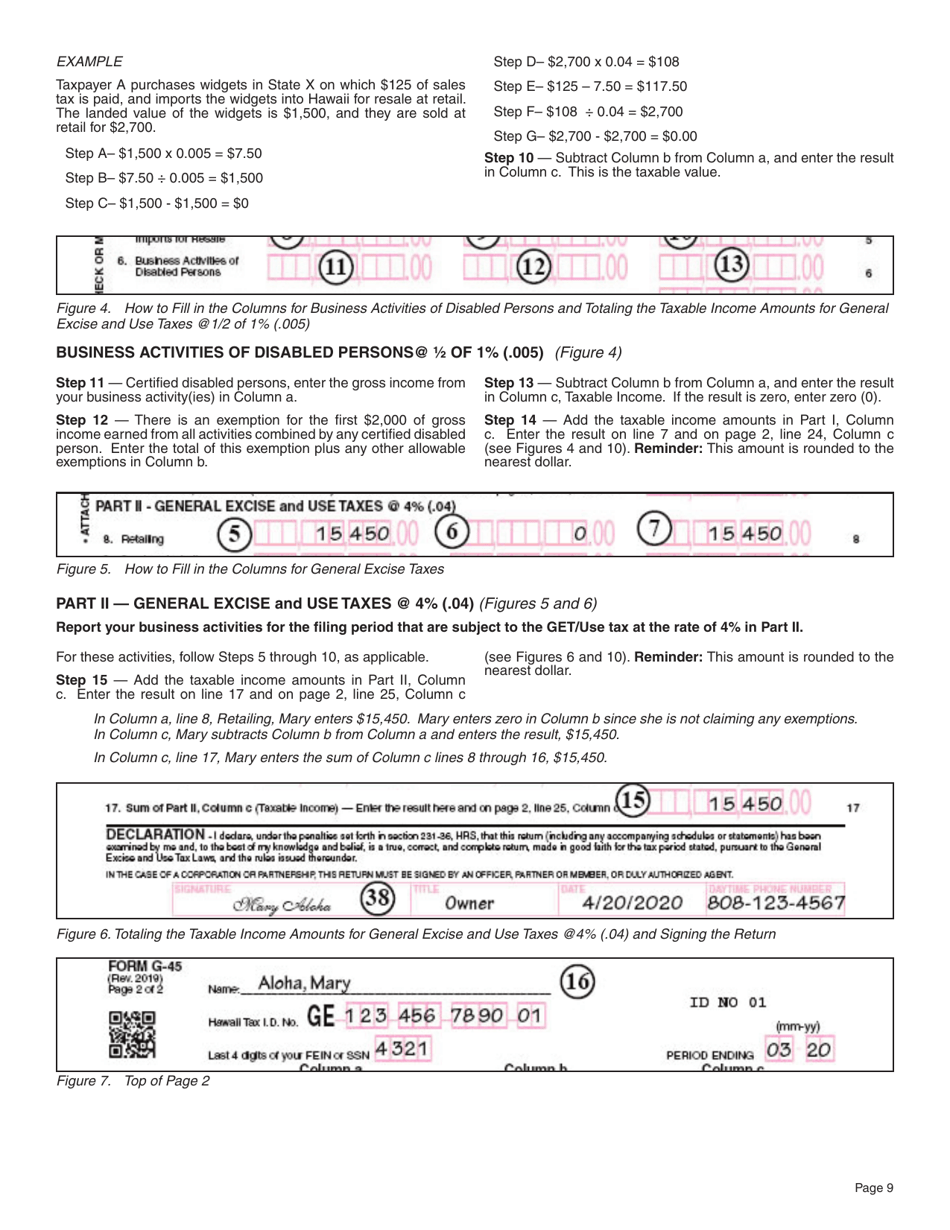 Instructions for Form G-45, G-49 - Hawaii, Page 9