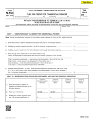 Form N-163 &quot;Fuel Tax Credit for Commercial Fishers&quot; - Hawaii