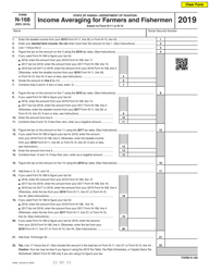 Document preview: Form N-168 Income Averaging for Farmers and Fisherman - Hawaii