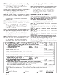 Instructions for Form RV-2 Rental Motor Vehicle, Tour Vehicle, and Car-Sharing Vehicle Surcharge Tax - Hawaii, Page 3
