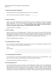 Hazardous Waste Transporter Permit Application - Delaware, Page 4