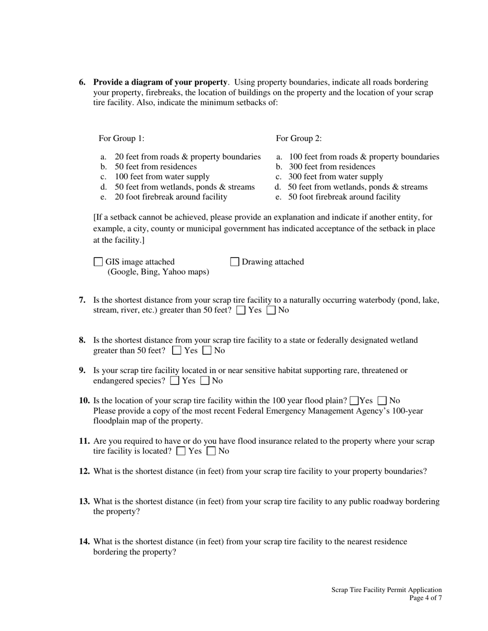 Scrap Tire Facility Permit Application - Delaware, Page 4