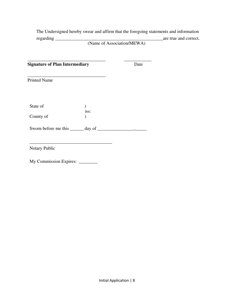 Multiple Employer Welfare Arrangements (Mewa) Initial Application for Licensure and Initial Application Update - Delaware, Page 8