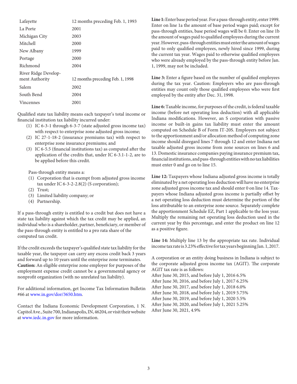 State Form 49178 Schedule EZ 1, 2, 3 - Indiana, Page 6