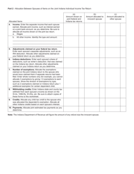 State Form 51754 Worksheet IN-40SP Indiana Innocent Spouse Allocation Worksheet - Indiana, Page 2