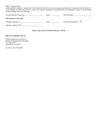State Form 51754 Worksheet IN-40SP Indiana Innocent Spouse Allocation Worksheet - Indiana, Page 3