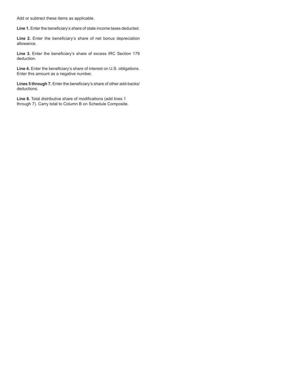 Form IT-41 (State Form 55891) Schedule IN K-1 Beneficiarys Share of Indiana Adjusted Gross Income, Deductions, Modifications, and Credits - Indiana, Page 4
