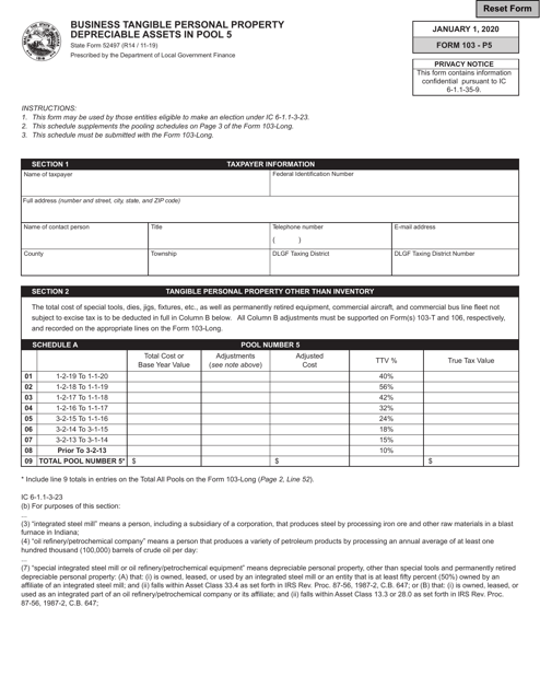 State Form 52497 (103-P5)  Printable Pdf