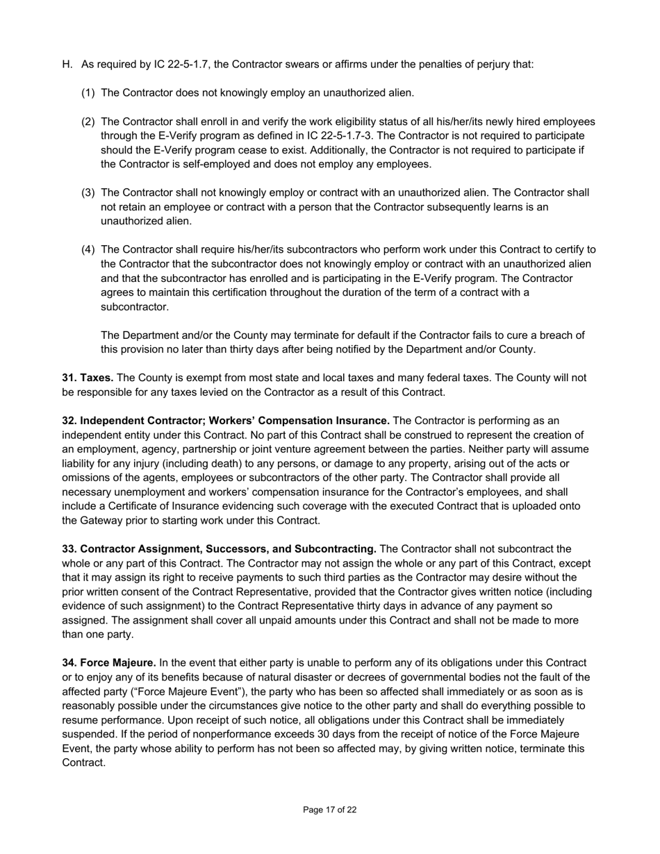 State Form 55930 Prescribed Contract for Annual Adjustments and Cyclical Reassessment - Indiana, Page 17