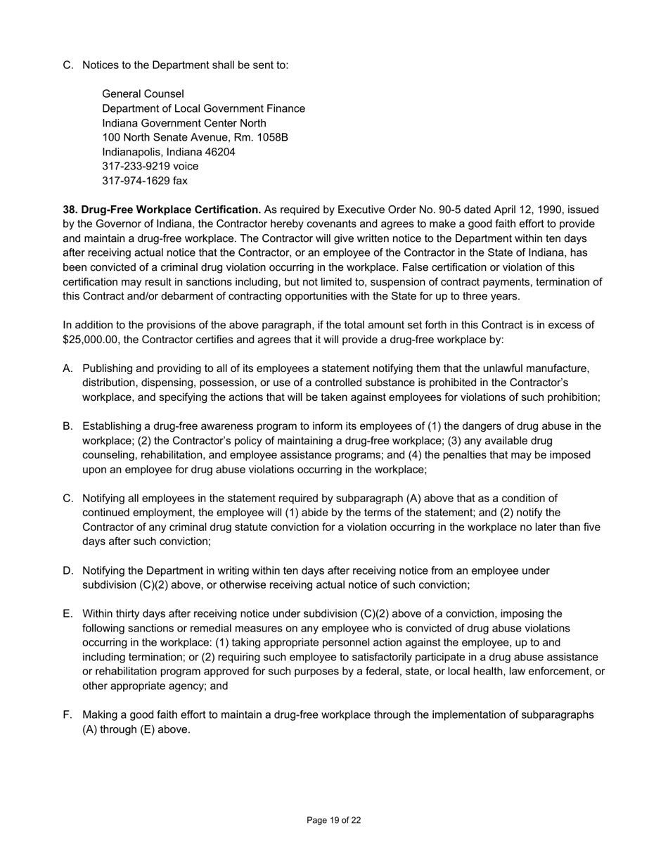 State Form 55930 Prescribed Contract for Annual Adjustments and Cyclical Reassessment - Indiana, Page 19