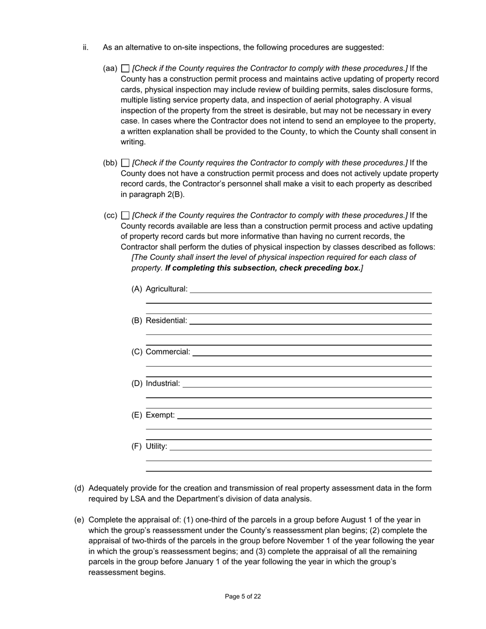 State Form 55930 Prescribed Contract for Annual Adjustments and Cyclical Reassessment - Indiana, Page 5