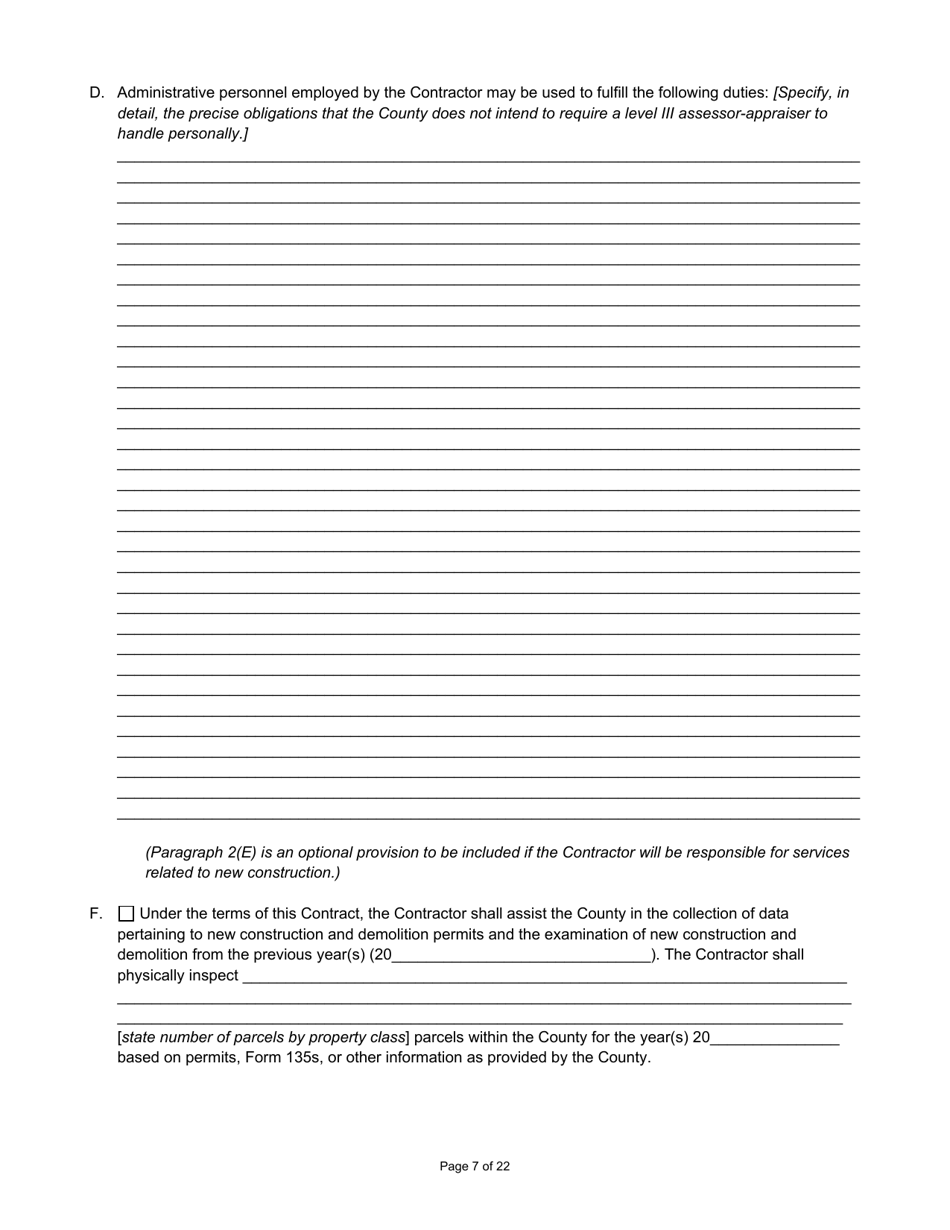 State Form 55930 Prescribed Contract for Annual Adjustments and Cyclical Reassessment - Indiana, Page 7