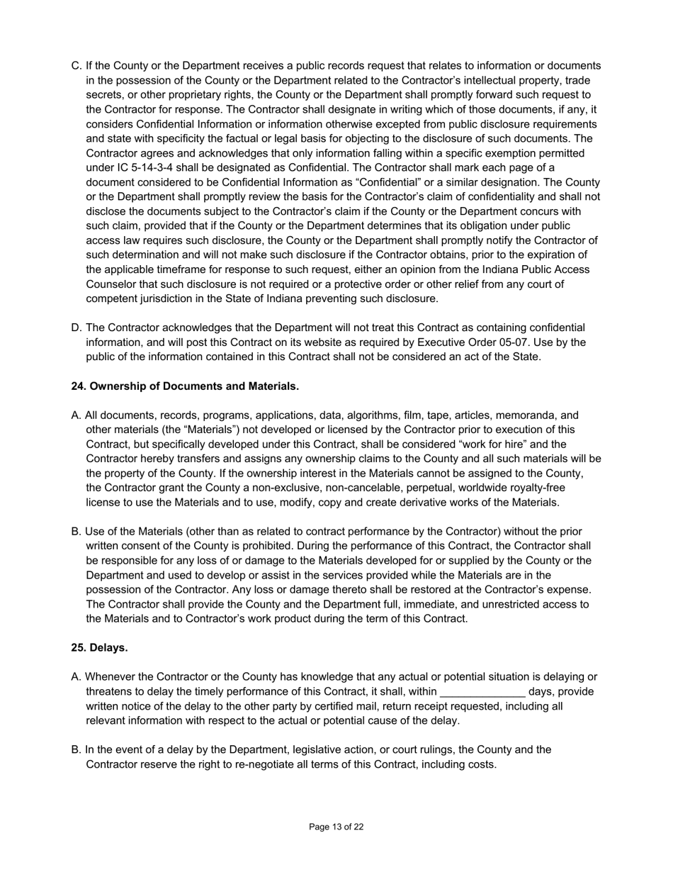 State Form 55932 Prescribed Contract for Cyclical Reassessment - Indiana, Page 13