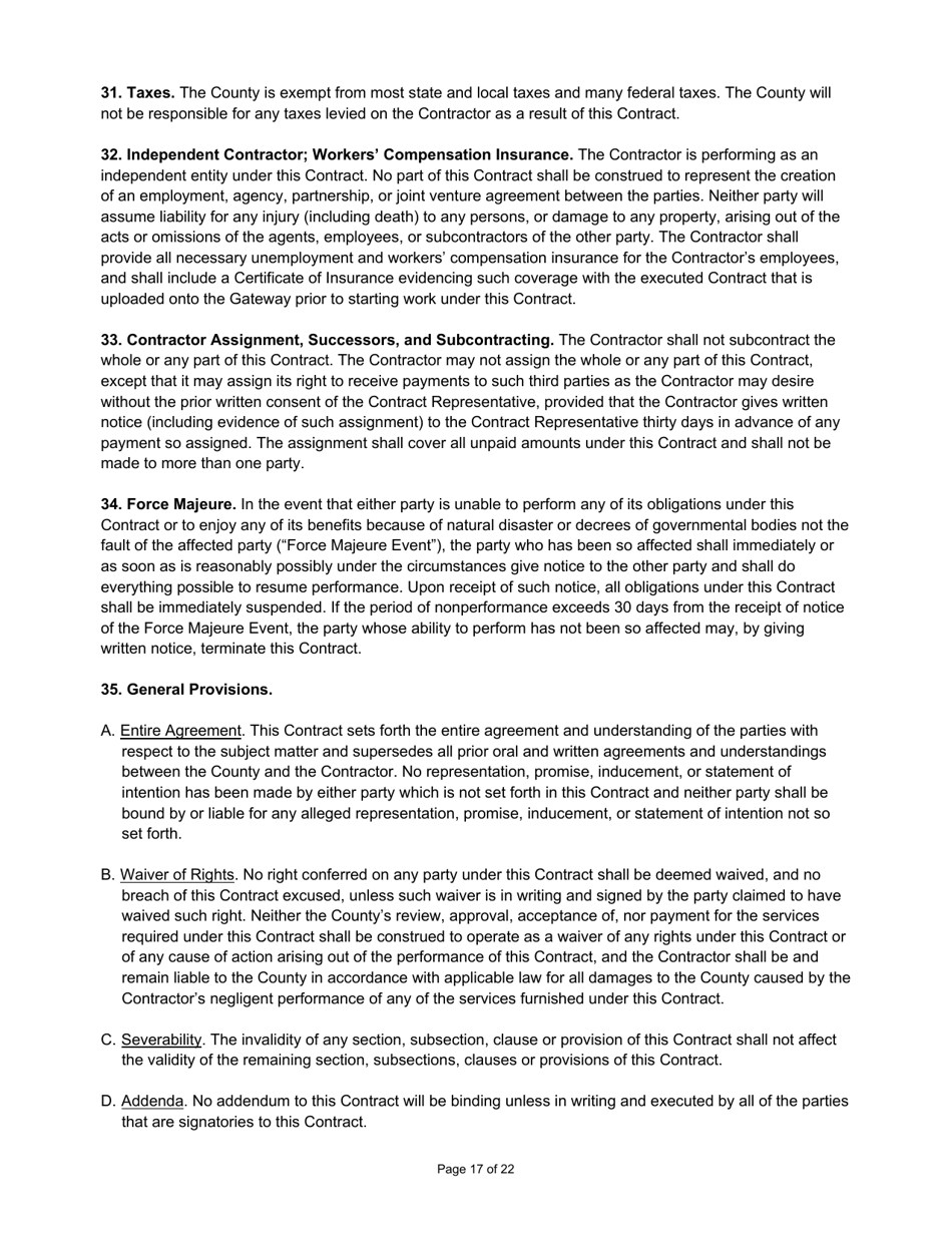 State Form 55932 Prescribed Contract for Cyclical Reassessment - Indiana, Page 17