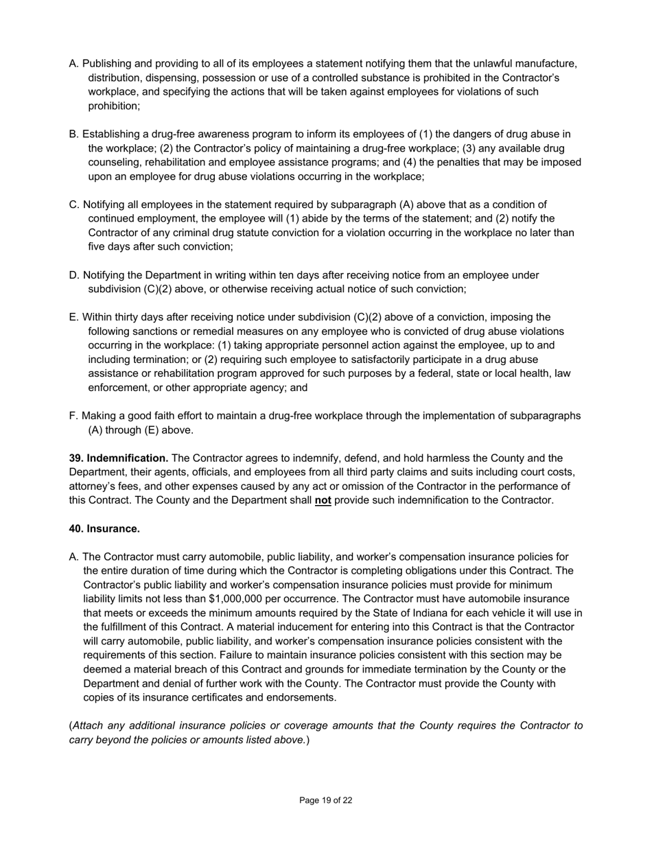 State Form 55932 Prescribed Contract for Cyclical Reassessment - Indiana, Page 19