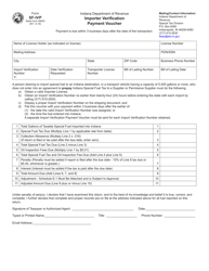 Form SF-IVP (State Form 46635) Important Verification Payment Voucher - Indiana