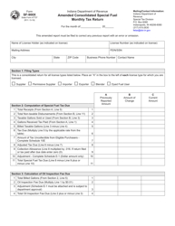 Form SF-900X (State Form 47737) &quot;Amended Consolidated Special Fuel Monthly Tax Return&quot; - Indiana