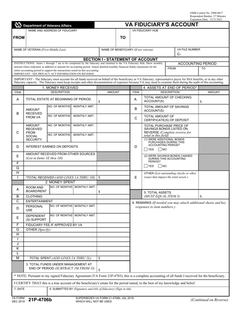 VA Form 21P-4706B  Printable Pdf