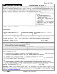 Document preview: VA Form 26-8937 Verification of VA Benefits