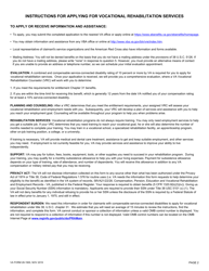 VA Form 28-1900 Application for Vocational Rehabilitation for Claimants With Service-Connected Disabilities, Page 2