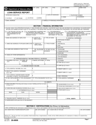 Document preview: VA Form 26-6808 Loan Service Report