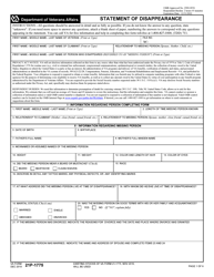 VA Form 21P-1775 Statement of Disappearance