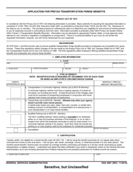 GSA Form 3667 Application for Pretax Transportation Fringe Benefits