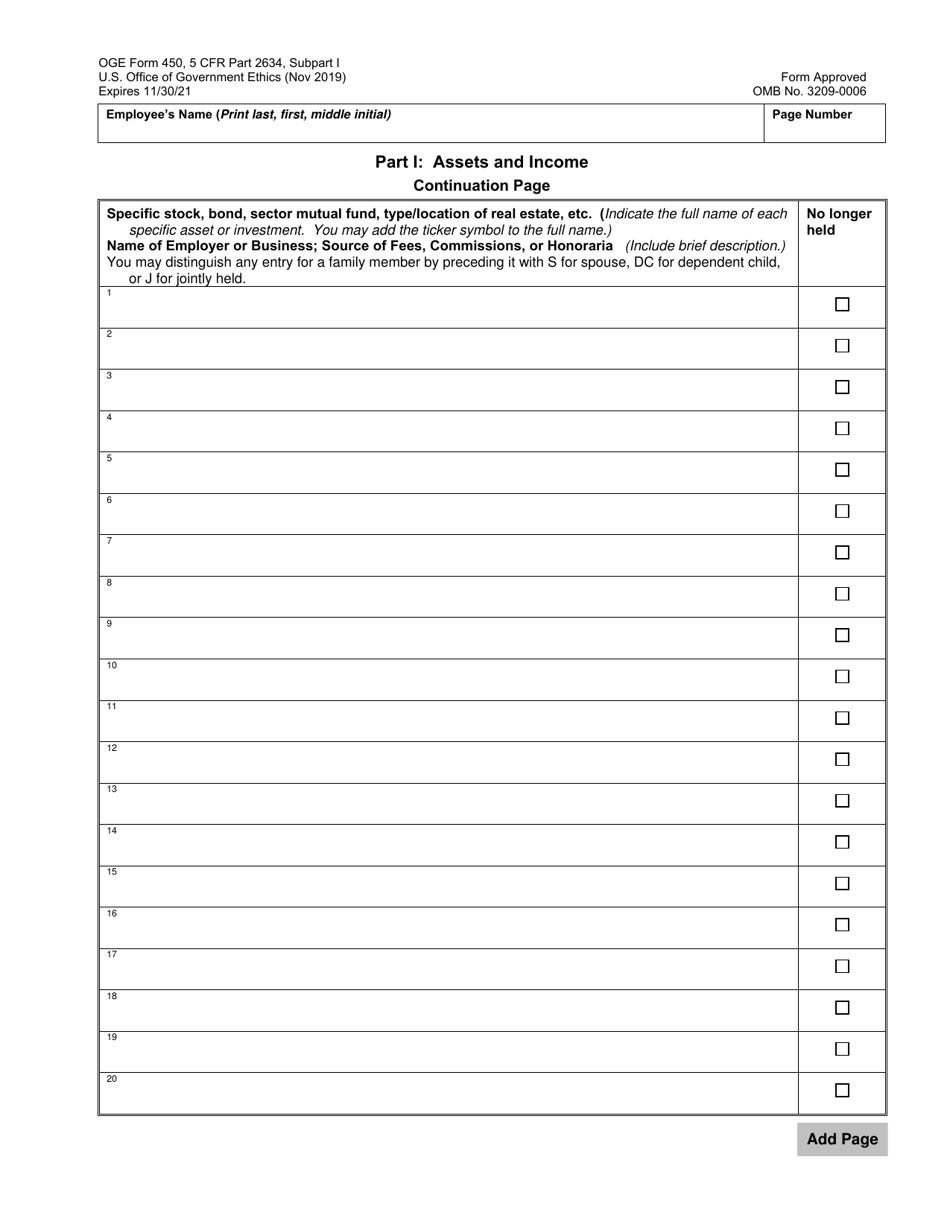 OGE Form 450 Confidential Financial Disclosure Report, Page 4
