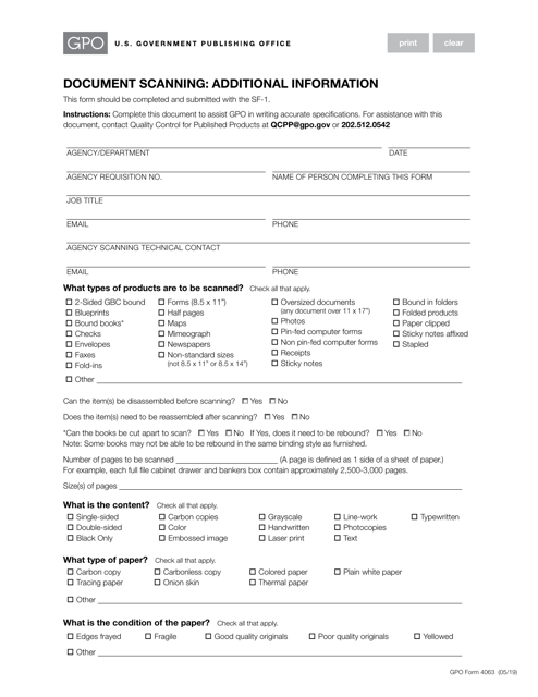 GPO Form 4063  Printable Pdf