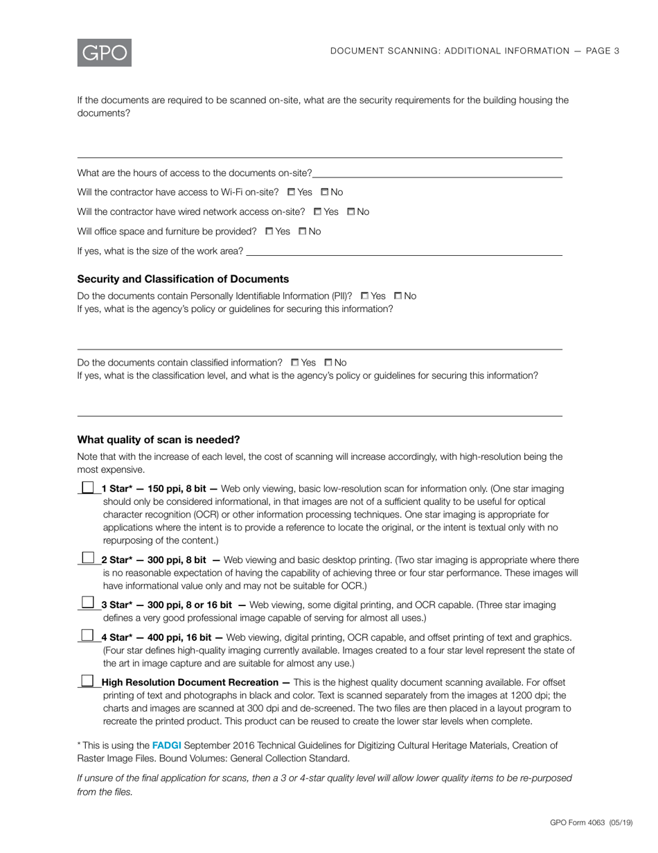 GPO Form 4063 Document Scanning: Additional Information, Page 3