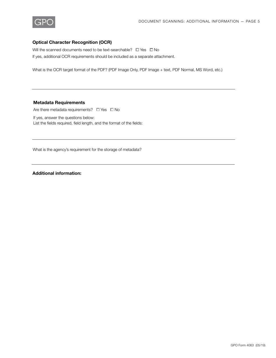 GPO Form 4063 Document Scanning: Additional Information, Page 5