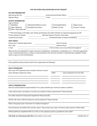 Form CAPF60-82 Civil Air Patrol High Adventure Activity Request