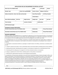 Form CAPF60-81 Application for CAP Encampment or Special Activity