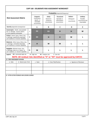 Form CAPF160 Deliberate Risk Assessment Worksheet, Page 3