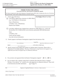 Form EOIR-29 &quot;Notice of Appeal to the Board of Immigration Appeals From a Decision of a DHS Officer&quot;
