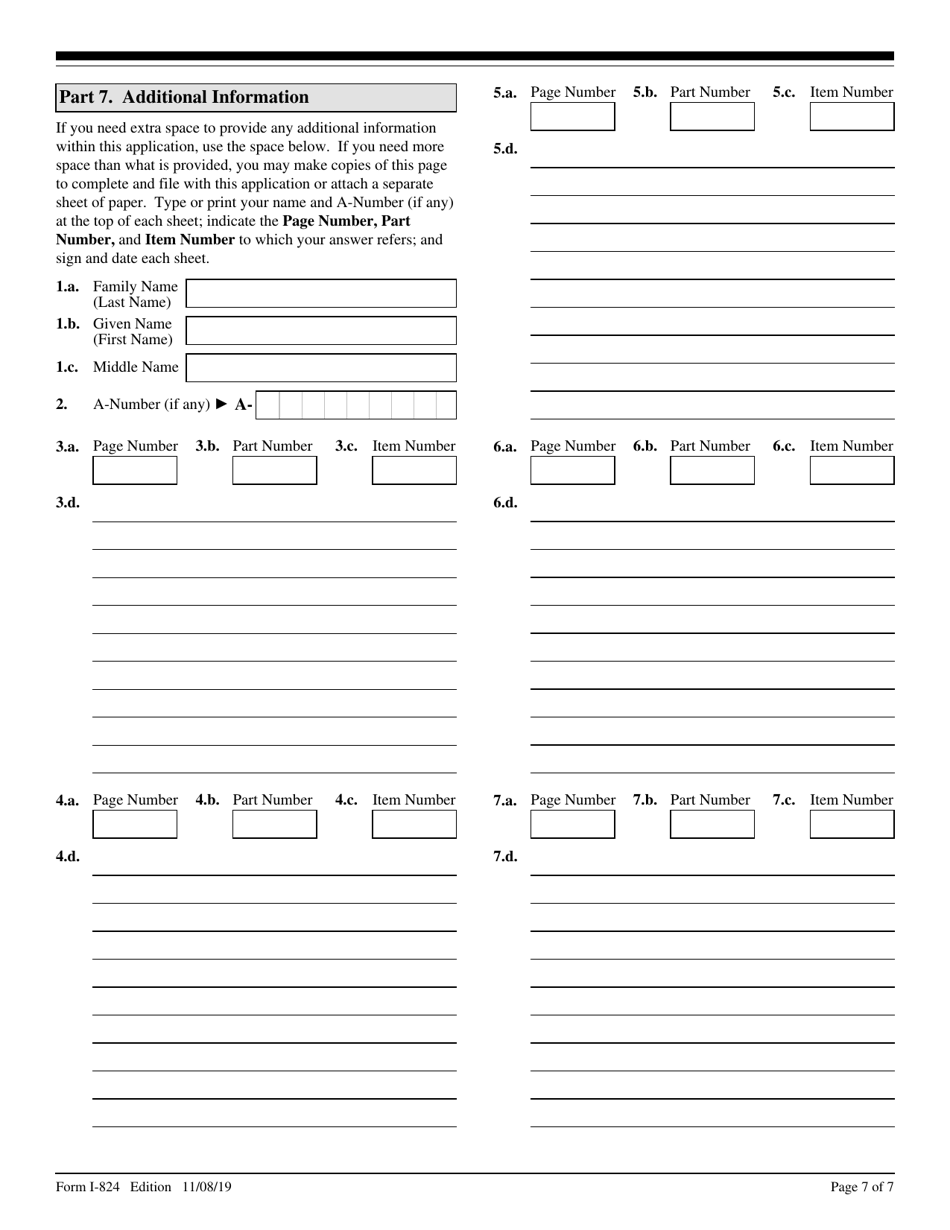 USCIS Form I-824 Application for Action on an Approved Application or Petition, Page 7