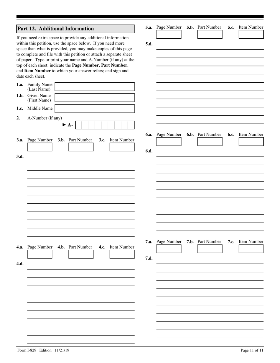 USCIS Form I-829 Petition by Investor to Remove Conditions on Permanent Resident Status, Page 11