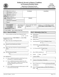 USCIS Form I-829 Petition by Investor to Remove Conditions on Permanent Resident Status