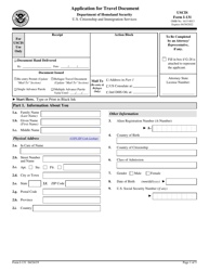 USCIS Form I-131 Application for Travel Document