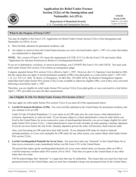 Instructions for USCIS Form I-191 Application for Relief Under Former Section 212(C) of the Immigration and Nationality Act (Ina)