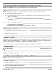 USCIS Form I-694 Notice of Appeal of Decision Under Sections 245a or 210 of the Immigration and Nationality Act, Page 3