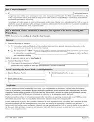 USCIS Form I-508 Request for Waiver of Certain Rights, Privileges, Exemptions and Immunities, Page 2
