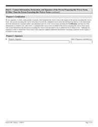 USCIS Form I-508 Request for Waiver of Certain Rights, Privileges, Exemptions and Immunities, Page 5