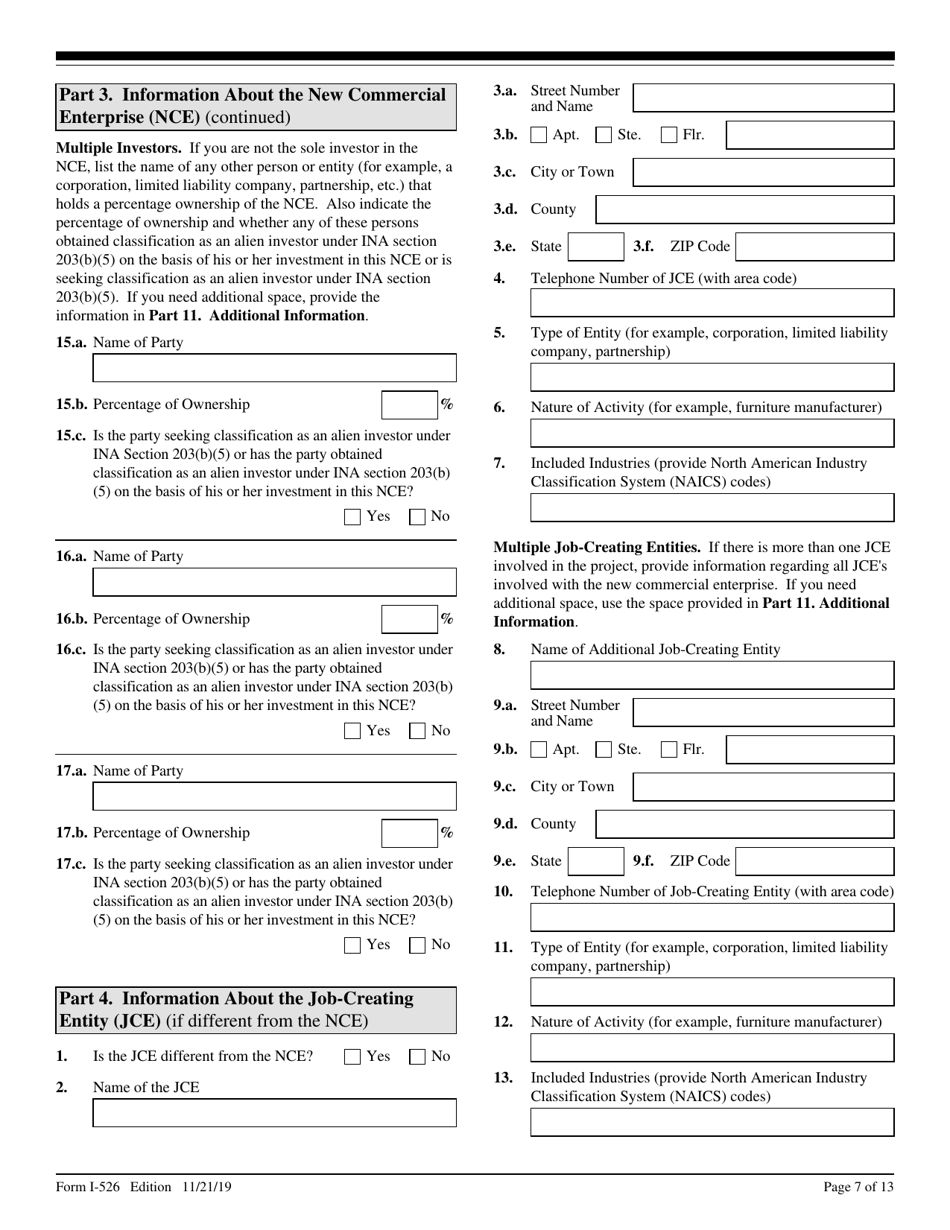 USCIS Form I-526 Immigrant Petition by Alien Investor, Page 7