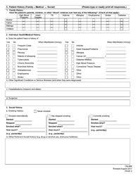 Form CM-988 Medical History and Examination for Coal Mine Workers&#039; Pneumoconiosis, Page 2