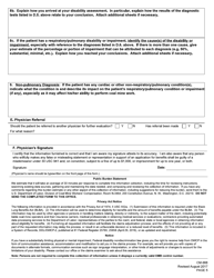 Form CM-988 Medical History and Examination for Coal Mine Workers&#039; Pneumoconiosis, Page 5