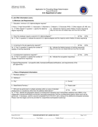 Form ETA-9141 Application for Prevailing Wage Determination, Page 3